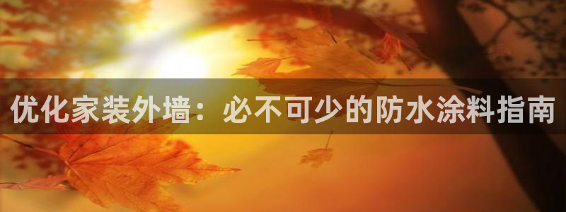 和记2017app：优化家装外墙：必不可少的防水涂料指南