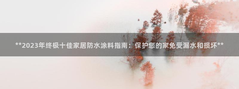 和记平台怎么样：**2023年终极十佳家居防水涂料指南：保护您的家免受漏水和损坏**