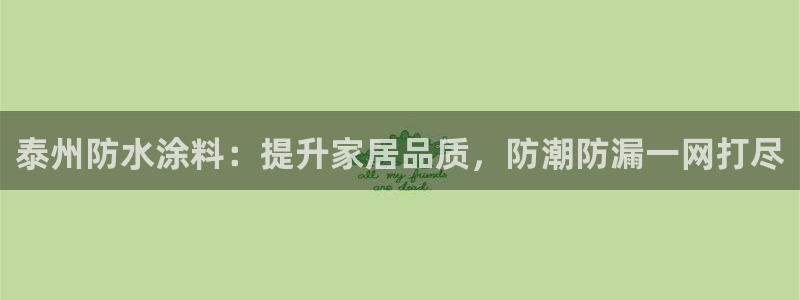和记ag旗舰：泰州防水涂料：提升家居品质，防潮防漏一网打尽