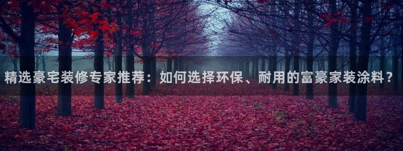 和记平台：精选豪宅装修专家推荐：如何选择环保、耐用的富豪家装涂料？