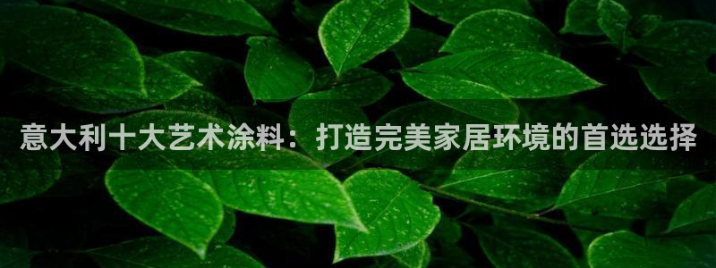 和记ag旗舰厅app：意大利十大艺术涂料：打造完美家居环境的首选选择
